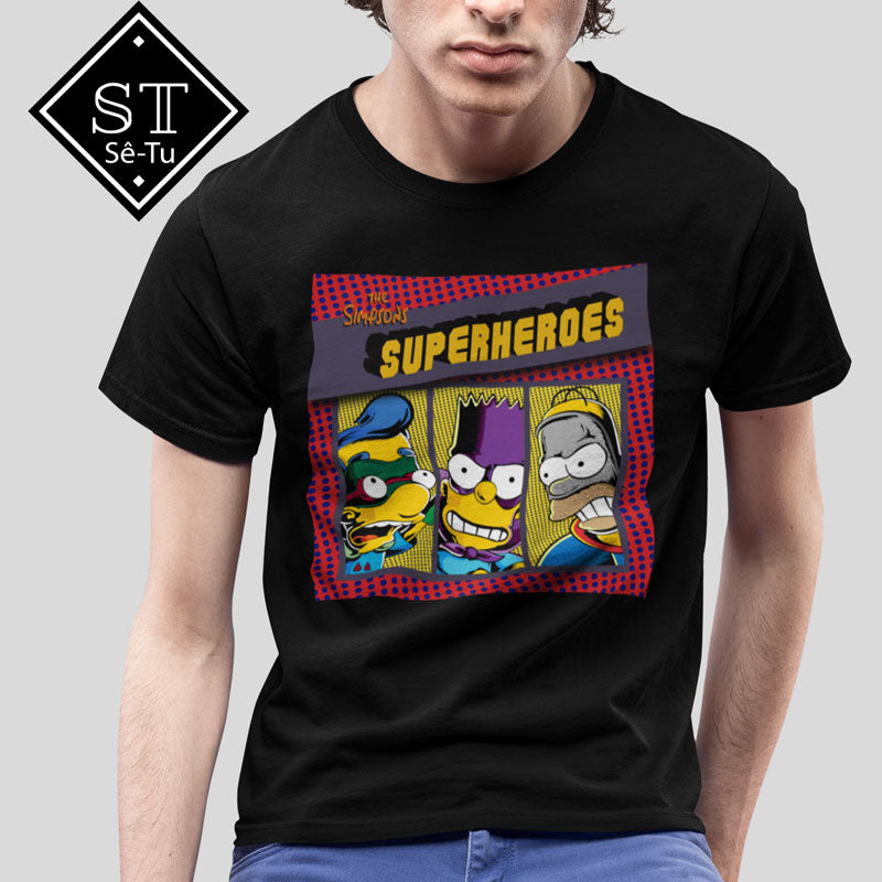 Camiseta de los superhéroes Simpson